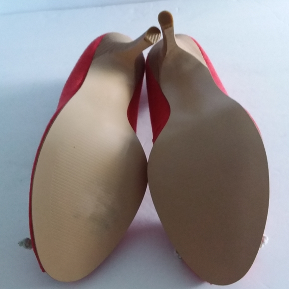 Nine West Red West Cloth Linen with Rope Bow Shoes - Picture 8 of 9